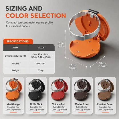Cavo Car Cup Holder | Foldable, Premium Faux Leather, Clip-On Design - Hartwella