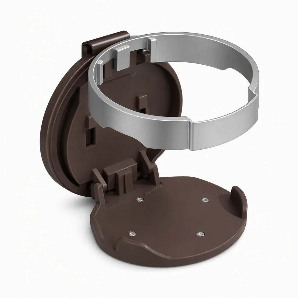 Cavo Car Cup Holder | Foldable, Premium Faux Leather, Clip-On Design - Hartwella