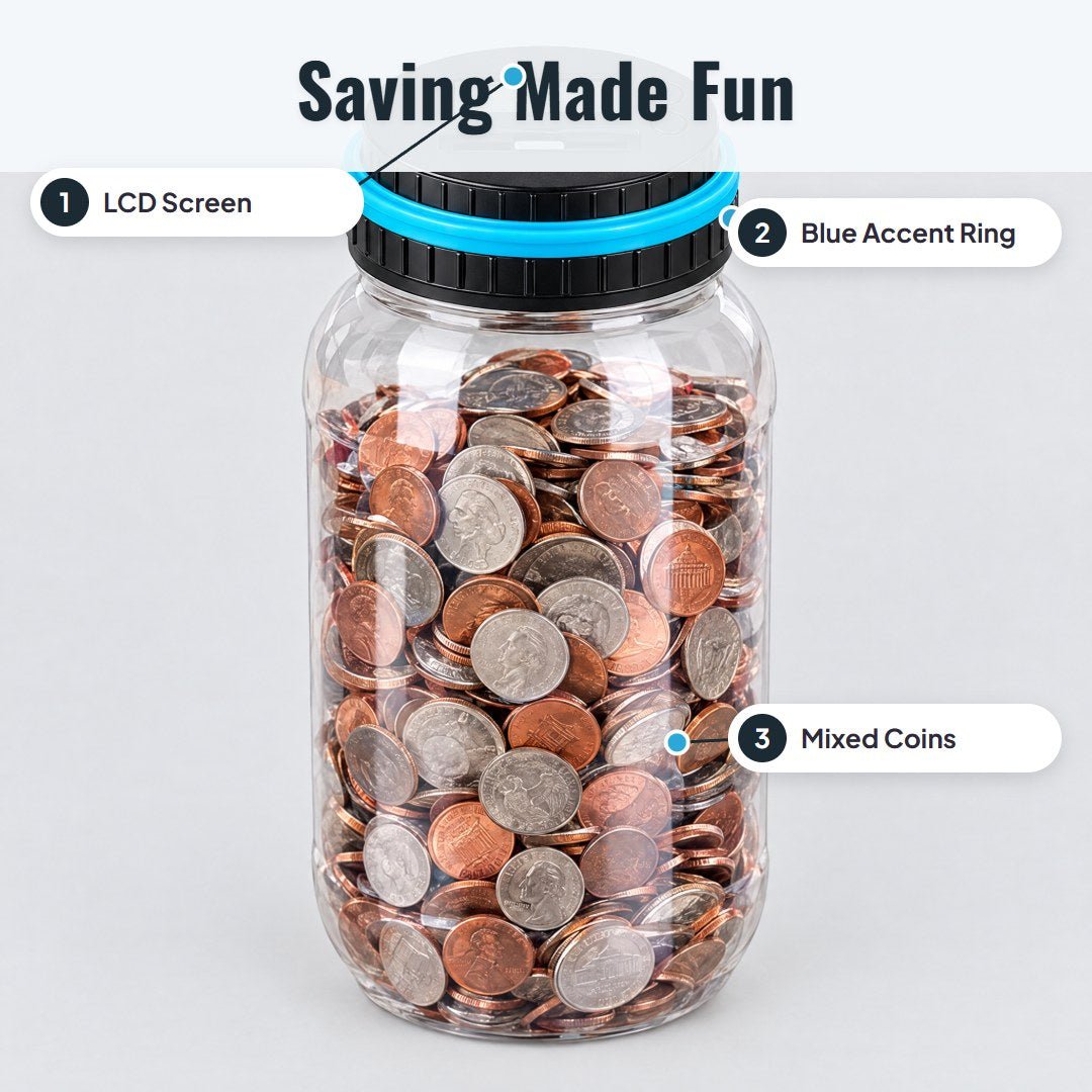 Centy™ Digital Coin Counting Money Jar - Hartwella