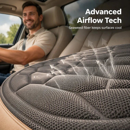 Certa Car Seat Cushion | Seaweed Fiber, Ergonomic Latex Core, Universal Fit - Hartwella