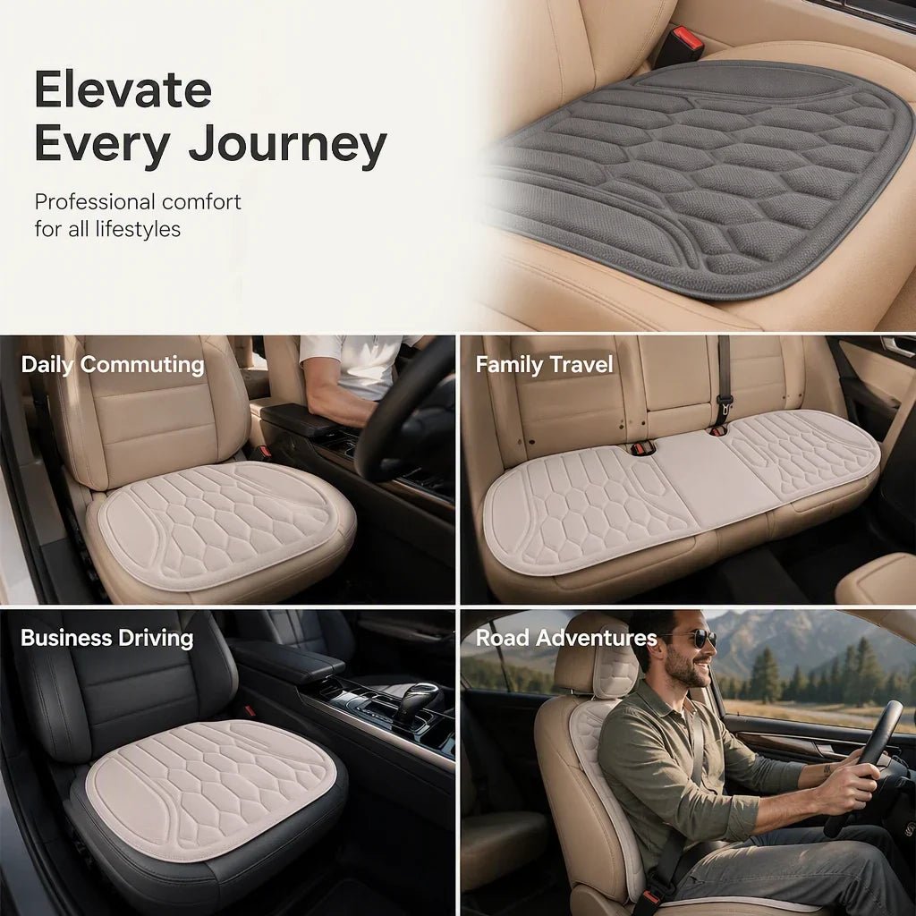 Certa Car Seat Cushion | Seaweed Fiber, Ergonomic Latex Core, Universal Fit - Hartwella