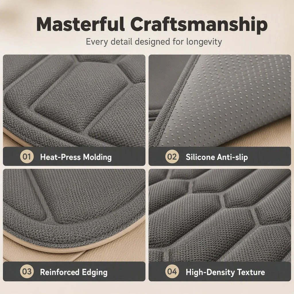 Certa Car Seat Cushion | Seaweed Fiber, Ergonomic Latex Core, Universal Fit - Hartwella