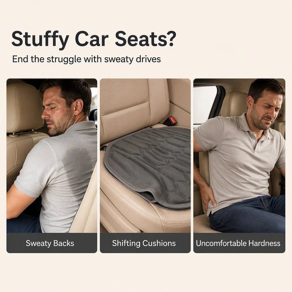 Certa Car Seat Cushion | Seaweed Fiber, Ergonomic Latex Core, Universal Fit - Hartwella
