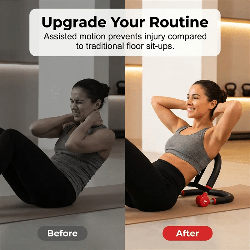 Certo Core Sit-Up Machine | Steel Frame, Foam Padding, Multifunctional Home Gym Equipment - Hartwella
