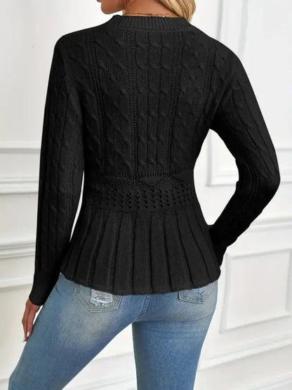 Chic Knit Top | Chunky Acrylic, Slim Fit Women's Top - Hartwella