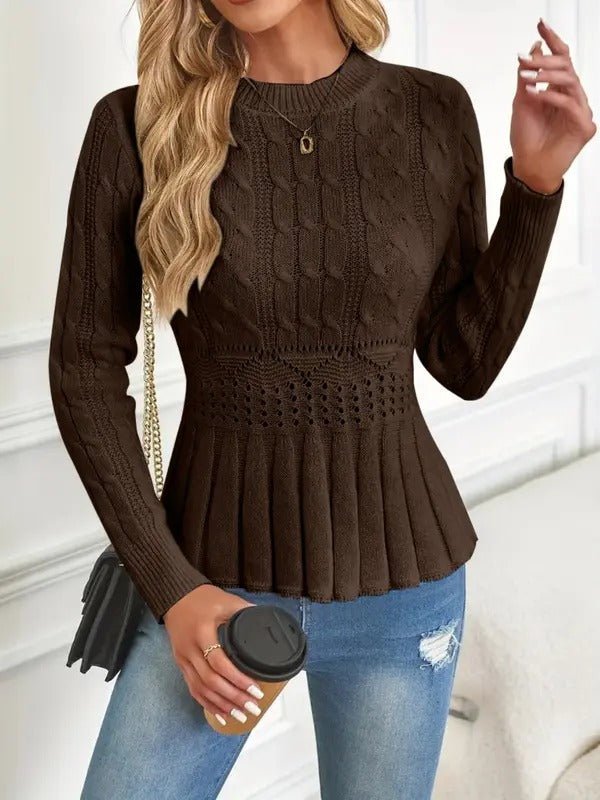 Chic Knit Top | Chunky Acrylic, Slim Fit Women's Top - Hartwella