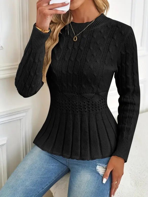 Chic Knit Top | Chunky Acrylic, Slim Fit Women's Top - Hartwella