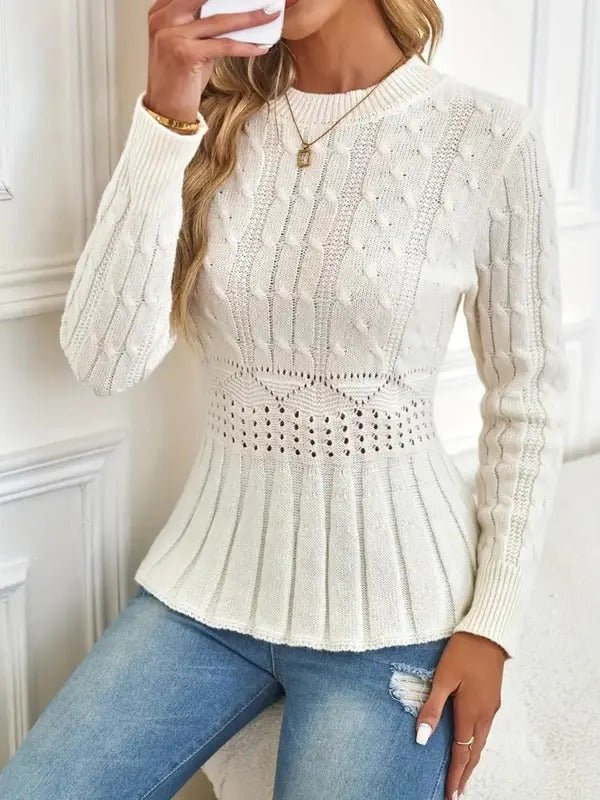 Chic Knit Top | Chunky Acrylic, Slim Fit Women's Top - Hartwella
