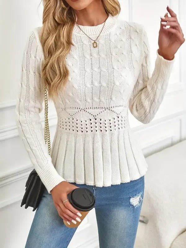 Chic Knit Top | Chunky Acrylic, Slim Fit Women's Top - Hartwella