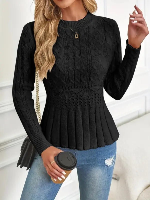 Chic Knit Top | Chunky Acrylic, Slim Fit Women's Top - Hartwella