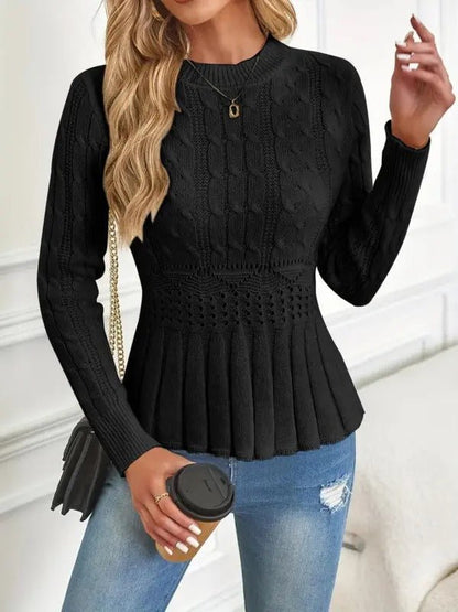 Chic Knit Top | Chunky Acrylic, Slim Fit Women's Top - Hartwella