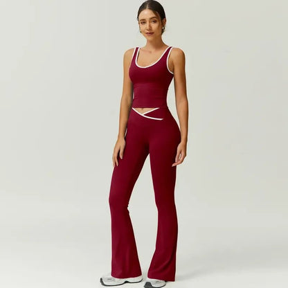 Cleo Activewear Set | Premium Stretch Fabric, Matching Workout Set in Pink - Hartwella