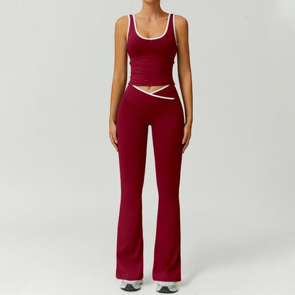 Cleo Activewear Set | Premium Stretch Fabric, Matching Workout Set in Pink - Hartwella