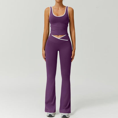 Cleo Activewear Set | Premium Stretch Fabric, Matching Workout Set in Pink - Hartwella