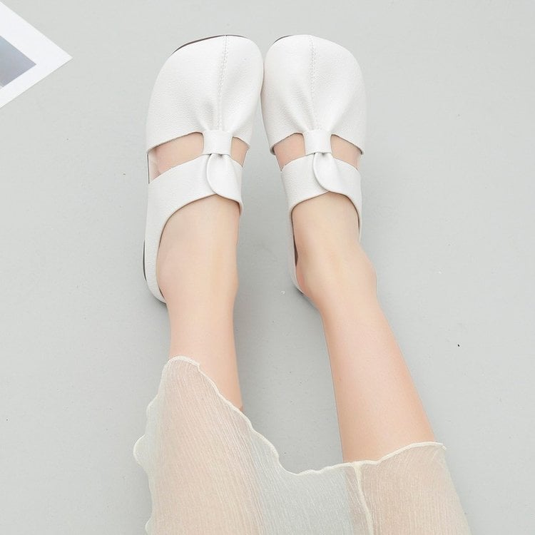 Cleo Black Mules | Comfortable PU Leather, Cut - Out Design - Hartwella