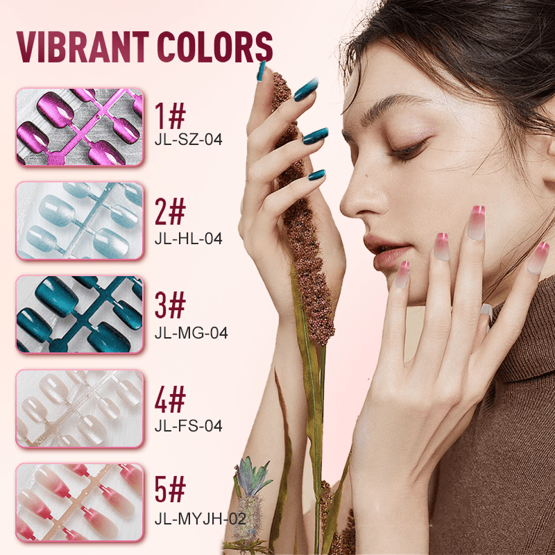 Cleo Cat Eye Press - On Nails Set | Magnetic Effect, 3 Sizes - Hartwella