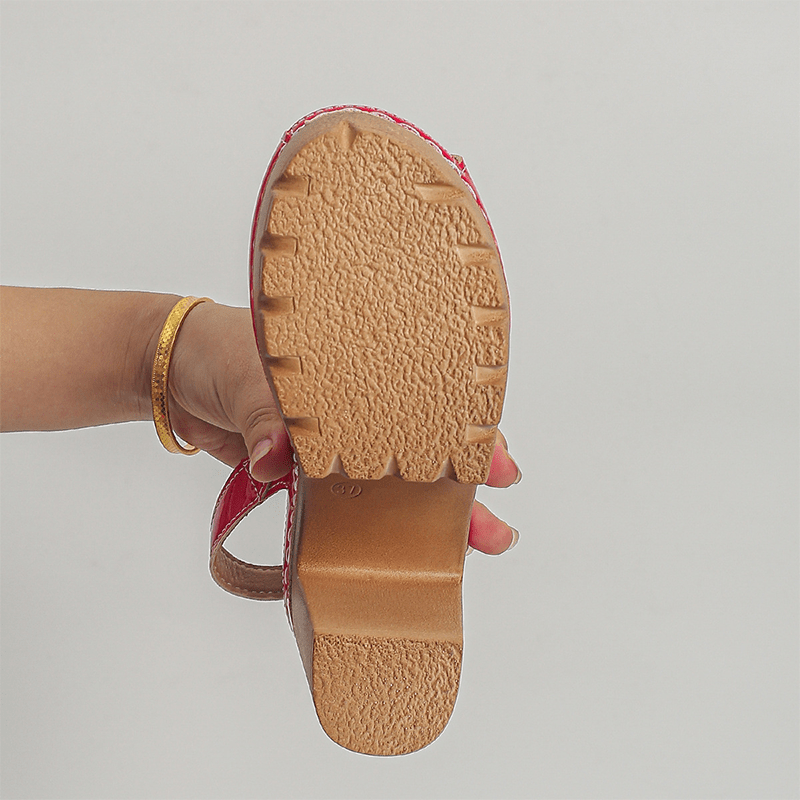 Cleo Chunky Heel Sandals | 9.5cm Block Heel, Adjustable Slingback - Hartwella