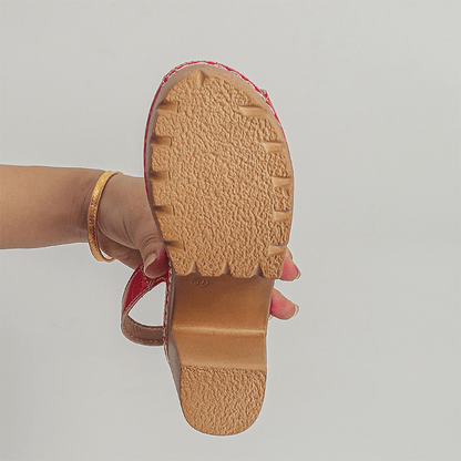 Cleo Chunky Heel Sandals | 9.5cm Block Heel, Adjustable Slingback - Hartwella