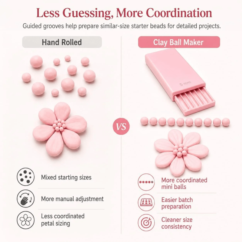 Cleo Clay Ball Maker Set | 3D Printed, Four Precision Sizes for Pottery and Polymer Clay Tools - Hartwella