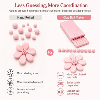 Cleo Clay Ball Maker Set | 3D Printed, Four Precision Sizes for Pottery and Polymer Clay Tools - Hartwella
