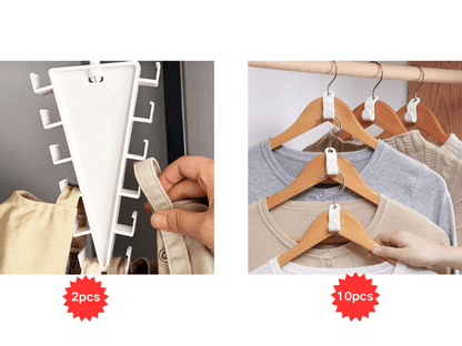 Cleo Closet Organizer | V-Shaped, Durable ABS with Double-Sided Hooks - Hartwella