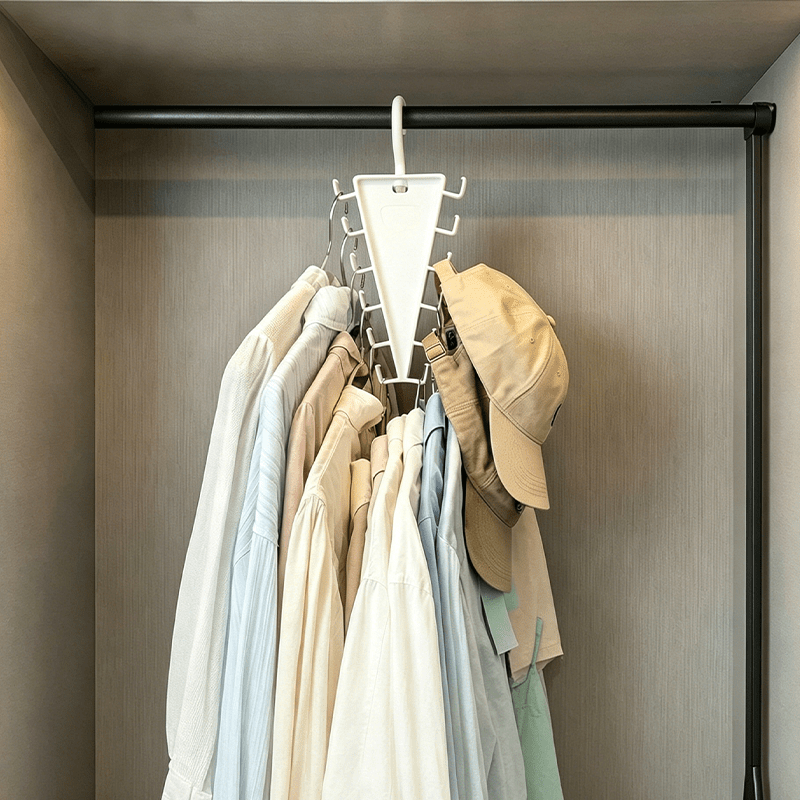 Cleo Closet Organizer | V-Shaped, Durable ABS with Double-Sided Hooks - Hartwella