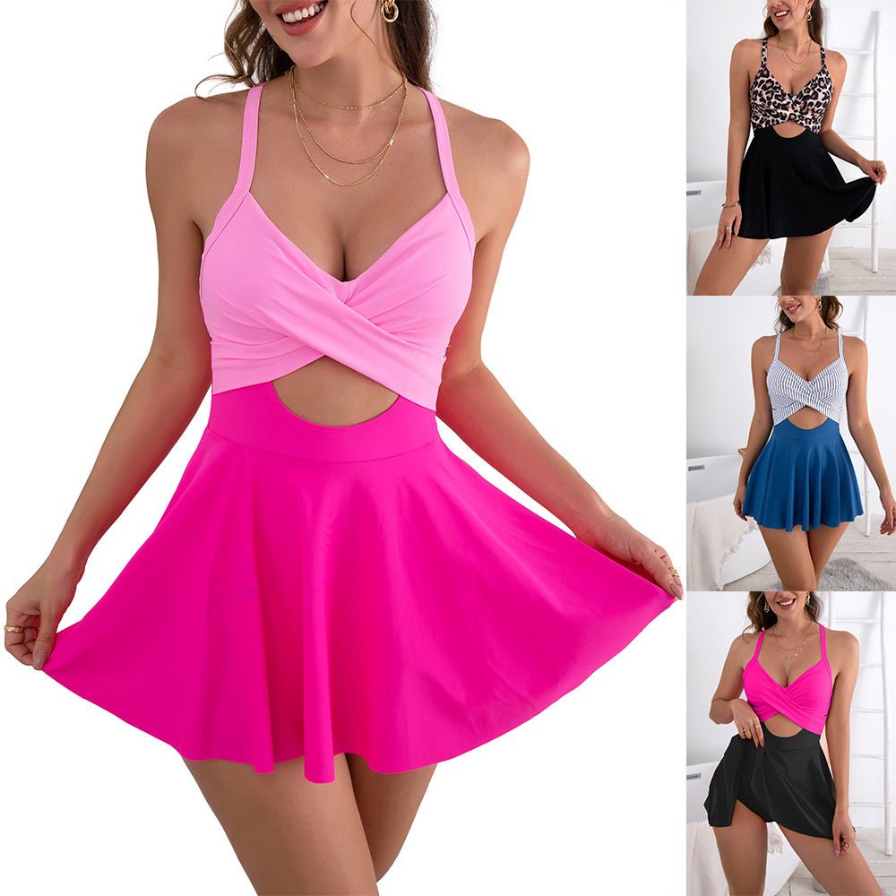 Cleo Cutout Swimsuit | V - Neck, Tummy Control - Hartwella