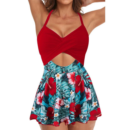 Cleo Cutout Swimsuit | V - Neck, Tummy Control - Hartwella