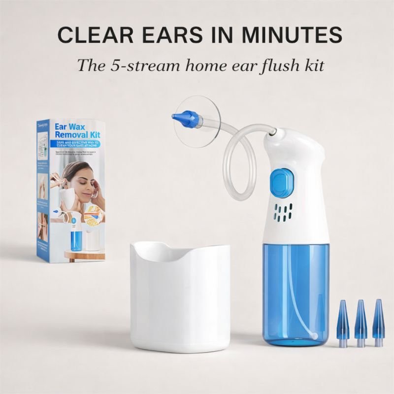 Cleo Ear Wax Removal Kit | 5 - Stream System with 10 Nozzles - Hartwella