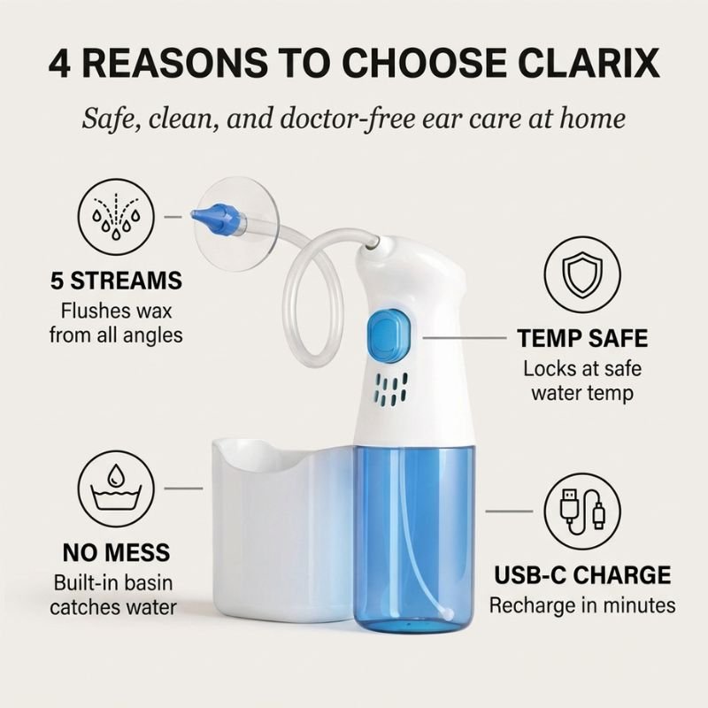 Cleo Ear Wax Removal Kit | 5 - Stream System with 10 Nozzles - Hartwella