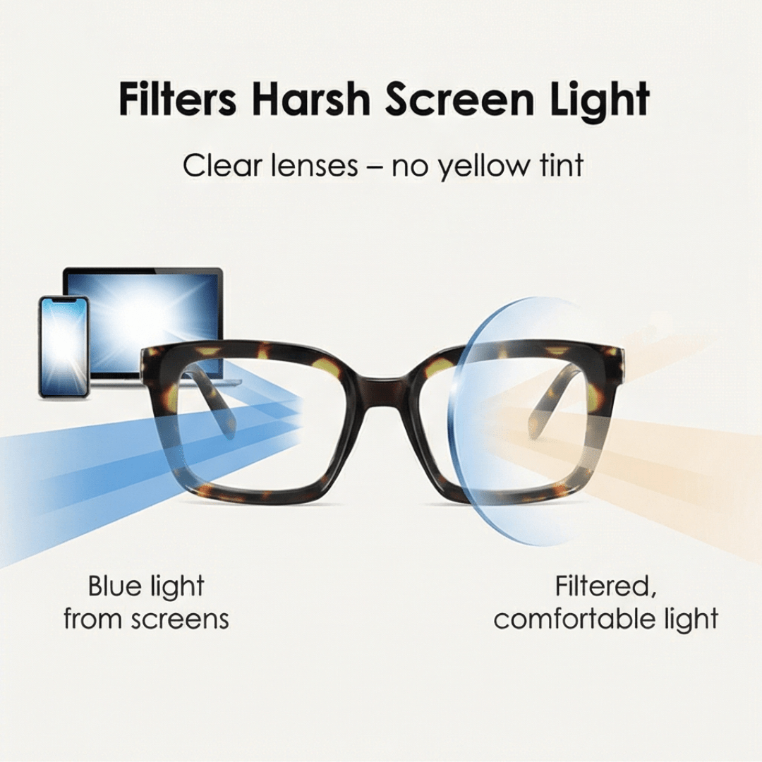 Cleo Reading Glasses for Women | Oversized Tortoiseshell, Blue Light Blocking - Hartwella
