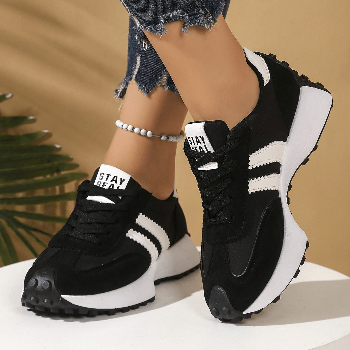 Cleo Sneakers | Comfortable Suede-Textured Design, Anti-Slip Outsole - Hartwella