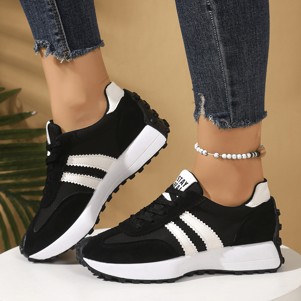 Cleo Sneakers | Comfortable Suede-Textured Design, Anti-Slip Outsole - Hartwella
