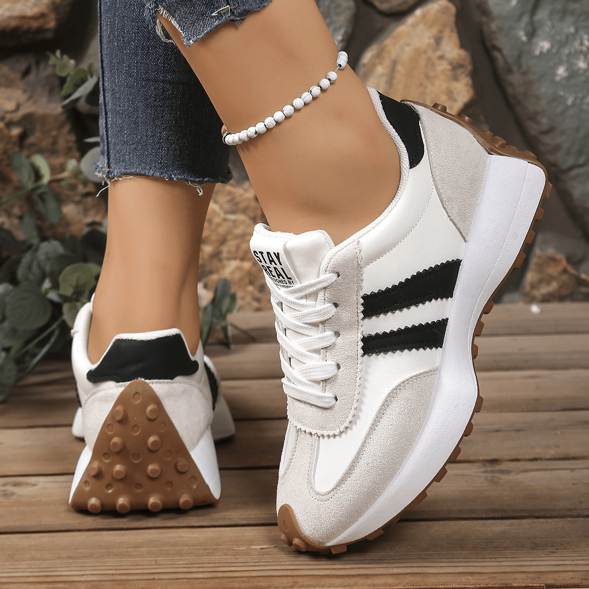 Cleo Sneakers | Comfortable Suede-Textured Design, Anti-Slip Outsole - Hartwella