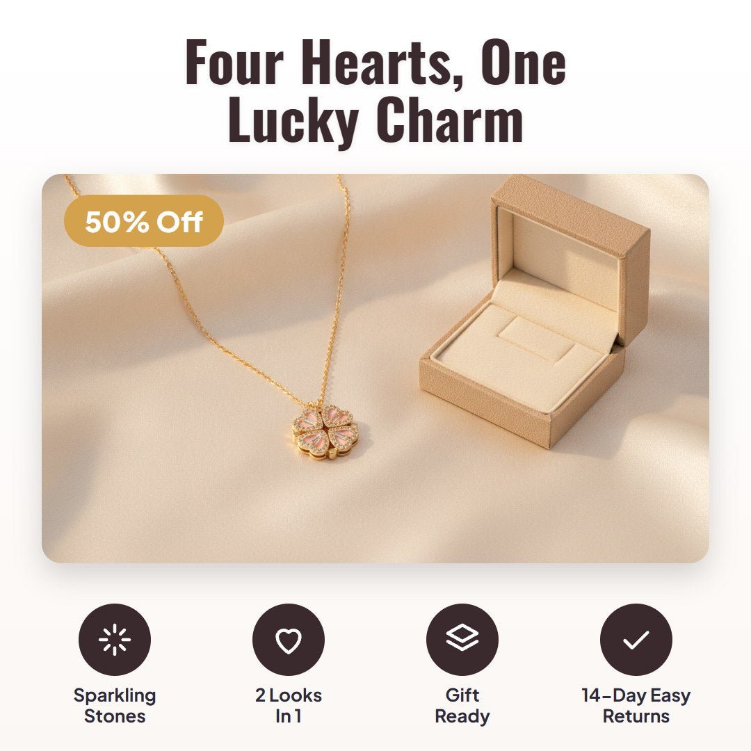 Cloverly™ Lucky Heart Clover Necklace