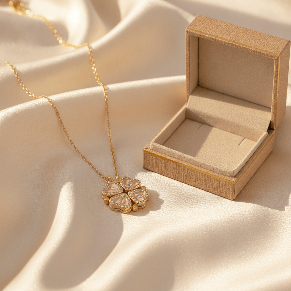 Cloverly™ Lucky Heart Clover Necklace - Hartwella