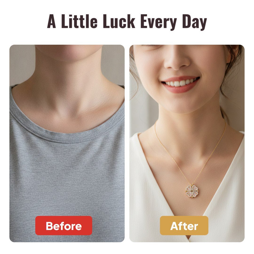 Cloverly™ Lucky Heart Clover Necklace - Hartwella