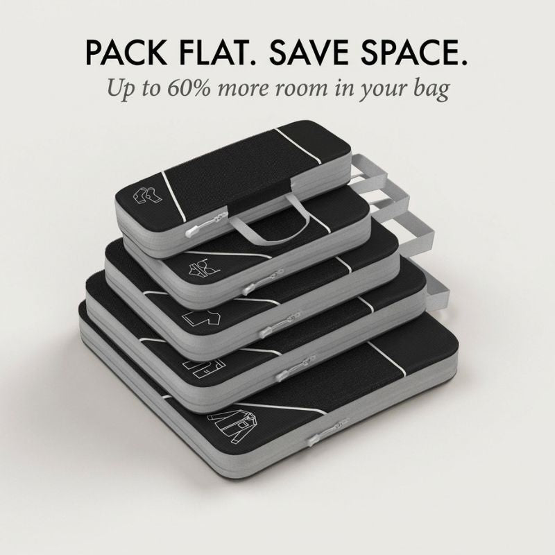 Cora Compression Packing Cubes Set | Dual - Zipper, Space - Saving - Hartwella