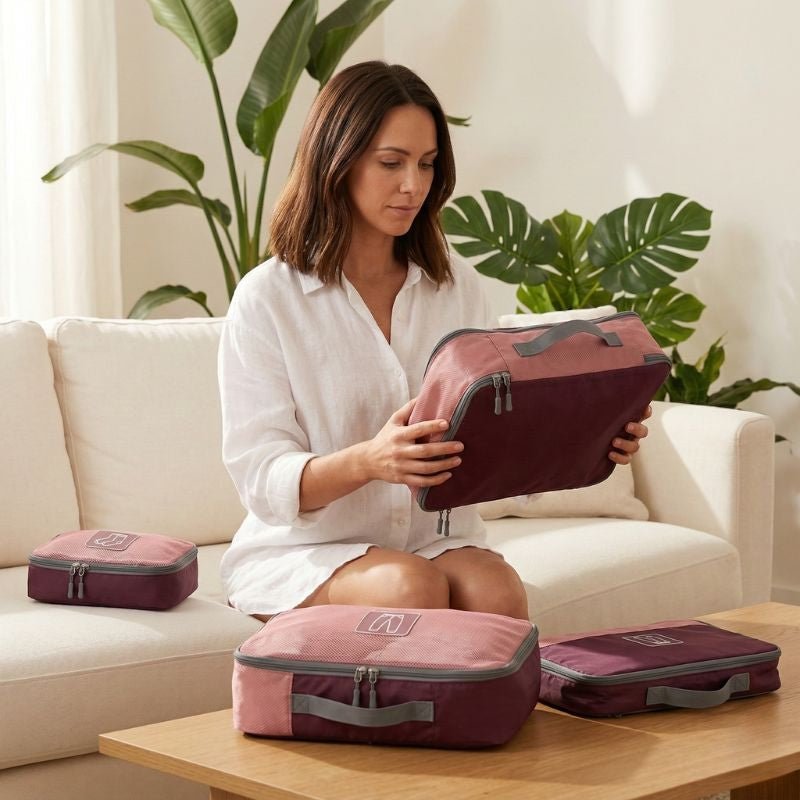 Cora Compression Packing Cubes Set | Dual - Zipper, Space - Saving - Hartwella