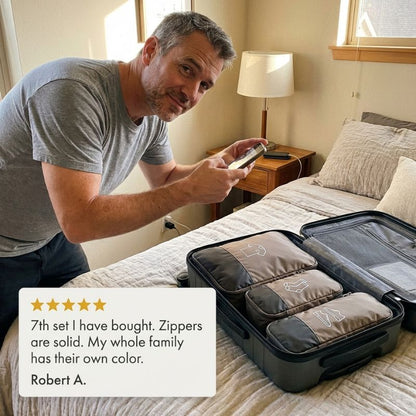 Cora Compression Packing Cubes Set | Dual - Zipper, Space - Saving - Hartwella