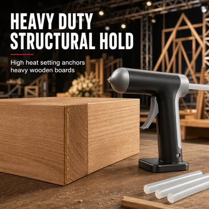 Cora Cordless Hot Glue Gun Set | 2000mAh Rechargeable, Copper Nozzle, 10 Glue Sticks - Hartwella