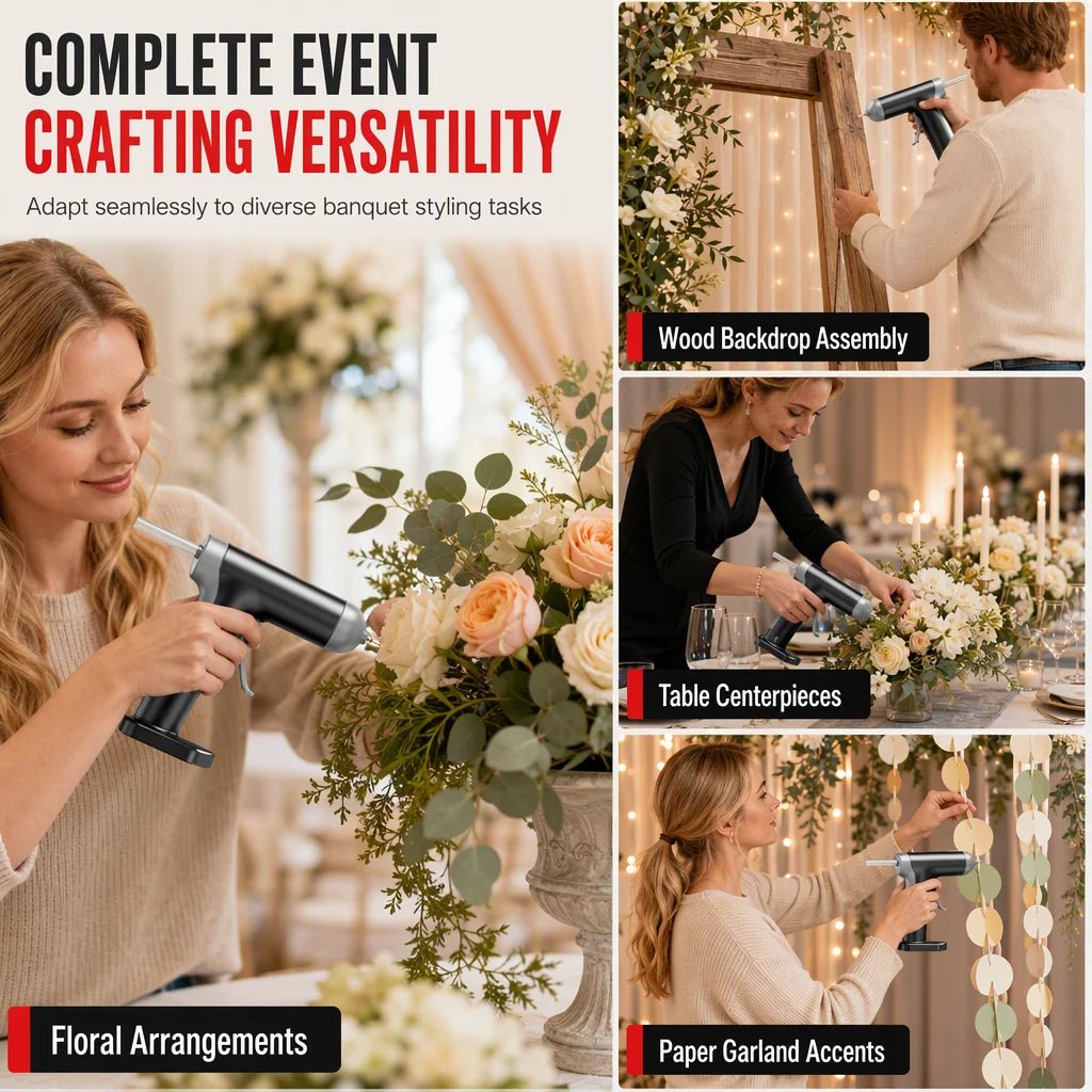 Cora Cordless Hot Glue Gun Set | 2000mAh Rechargeable, Copper Nozzle, 10 Glue Sticks - Hartwella