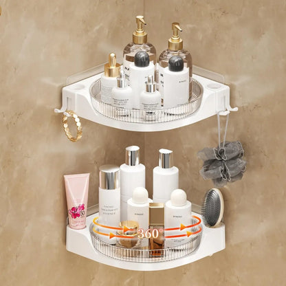 Cora Corner Shower Caddy | 360 Rotating Design, Space-Saving, Leak-Proof - Hartwella
