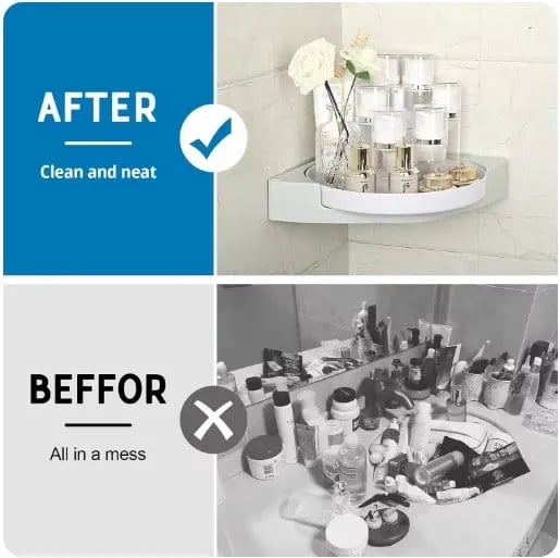 Cora Corner Shower Caddy | 360 Rotating Design, Space-Saving, Leak-Proof - Hartwella