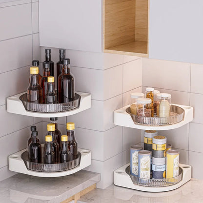 Cora Corner Shower Caddy | 360 Rotating Design, Space-Saving, Leak-Proof - Hartwella