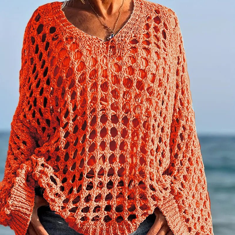 Cora Crochet Knit Top | Lightweight, Relaxed Fit Women's Going Out Top - Hartwella