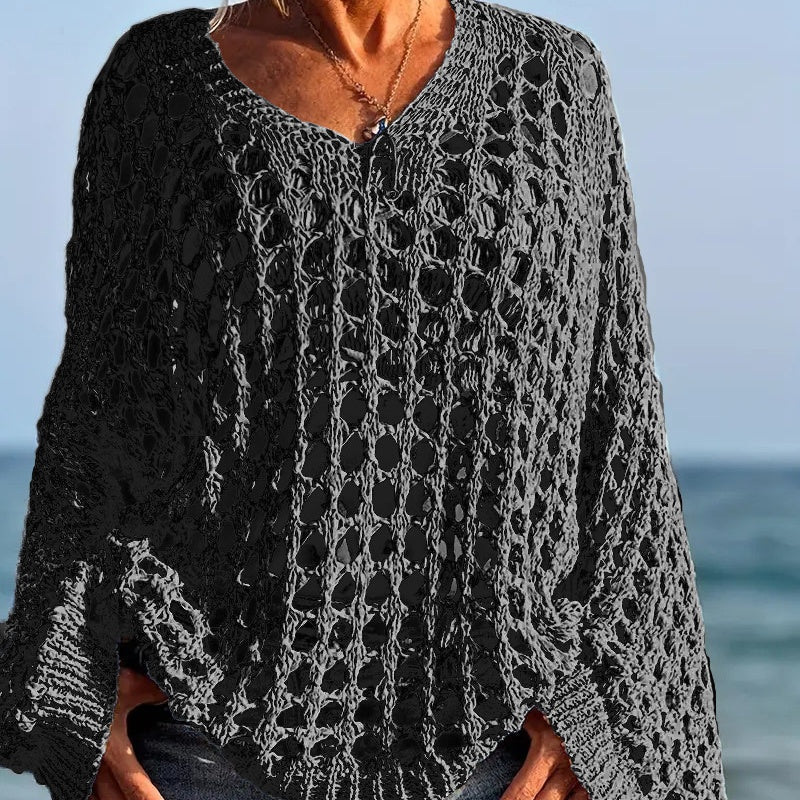 Cora Crochet Knit Top | Lightweight, Relaxed Fit Women's Going Out Top - Hartwella