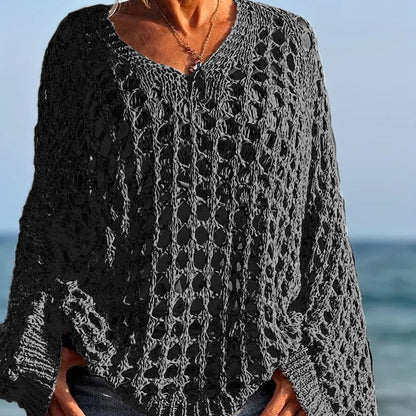 Cora Crochet Knit Top | Lightweight, Relaxed Fit Women's Going Out Top - Hartwella