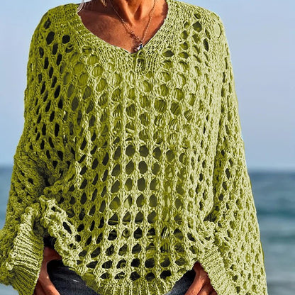 Cora Crochet Knit Top | Lightweight, Relaxed Fit Women's Going Out Top - Hartwella