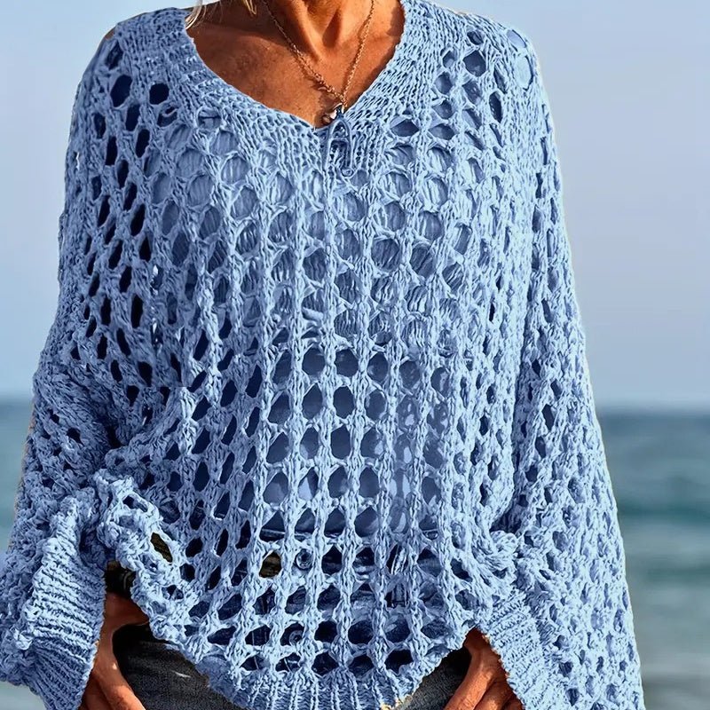 Cora Crochet Knit Top | Lightweight, Relaxed Fit Women's Going Out Top - Hartwella